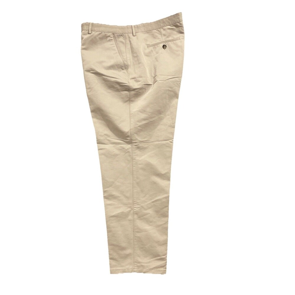 Monar Luxury Tailored Pants Khaki Cotton Blend Relaxed Trousers Sz 52 x31.5